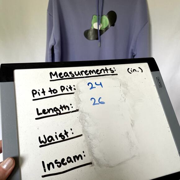 Purple hoodie sweater green frog on black skateboard cartoon design women's XL - Picture 6 of 8